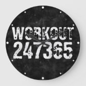 擦り切れた文字トレーニング247365ヴィンテージ ラージ壁時計 (正面)