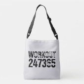 擦り切れた文字トレーニング247365黒 クロスボディバッグ (裏面)