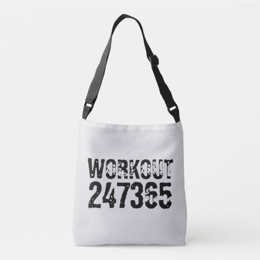 擦り切れた文字トレーニング247365黒 クロスボディバッグ (裏面)