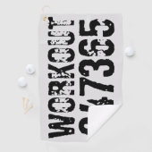 擦り切れた文字トレーニング247365黒 ゴルフタオル (インサイチュ)