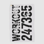 擦り切れた文字トレーニング247365黒 ゴルフタオル (正面)