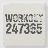 擦り切れた文字トレーニング247365黒 ストーンコースター (正面)