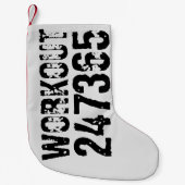 擦り切れた文字トレーニング247365黒 スモールクリスマスストッキング (正面)