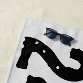 擦り切れた文字トレーニング247365黒 ビーチタオル (インサイチュ)