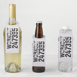 擦り切れた文字トレーニング247365黒 ボトルネックタグ