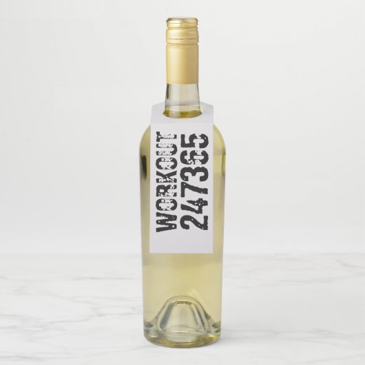 擦り切れた文字トレーニング247365黒 ボトルネックタグ (ボトル)