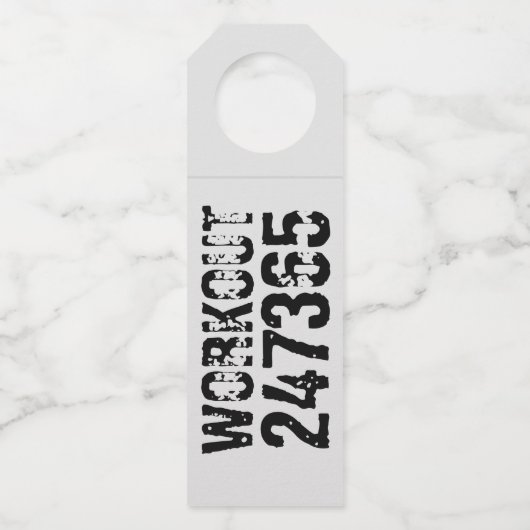 擦り切れた文字トレーニング247365黒 ボトルネックタグ (裏面)