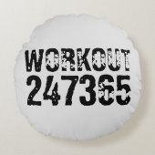 擦り切れた文字トレーニング247365黒 ラウンドクッション (正面)