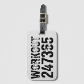擦り切れた文字トレーニング247365黒 ラゲッジタグ (正面縦)