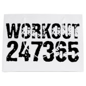 擦り切れた文字トレーニング247365黒 ラージペーパーバッグ (正面)