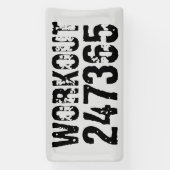 擦り切れた文字トレーニング247365黒 横断幕 (縦)