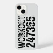 擦り切れた文字トレーニング247365黒 iPhoneケース (裏面)