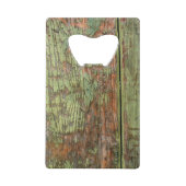 擦り切れた風化緑絵を描 クレジットカード栓抜き (正面)