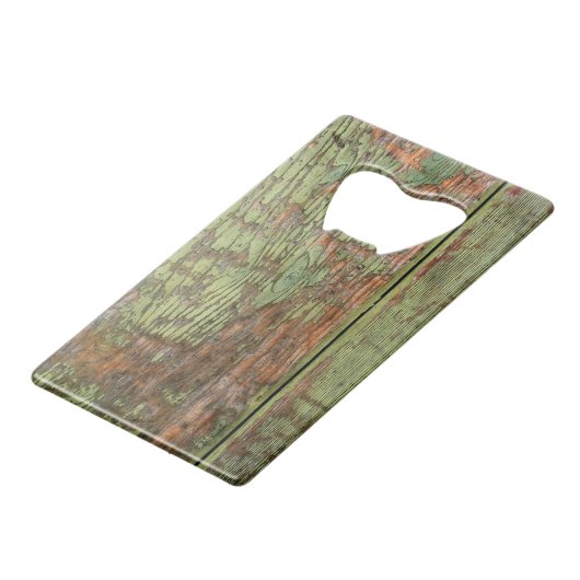 擦り切れた風化緑絵を描 クレジットカード栓抜き (裏面アングル)