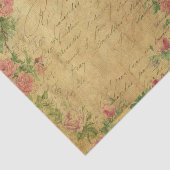 、擦り切れた、手紙花、Parchementのヴィンテージ、vict素朴 薄葉紙 (詳細)