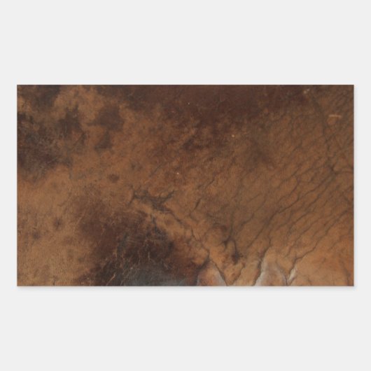 擦れたサドル フェアレザー 長方形シール (正面)