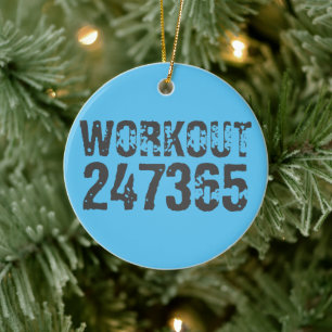 擦れたWorkout 247365 ブルー セラミックオーナメント