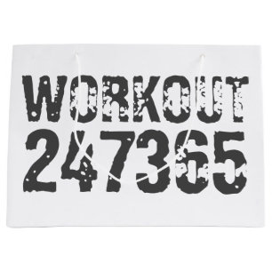 擦れたWorkout 247365 ブルー ラージペーパーバッグ