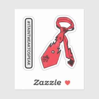 擦れて引き裂かれたネクタイ シール