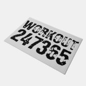 擦れ傷のあるテキスト ワークアウト 247365 ブラック ドアマット (アングル)