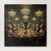 擬人化された犬のロイヤリティディナー ジグソーパズル (縦)