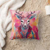 擬人化された鹿の動物ファッションアート カラフル クッション (ブランケット)