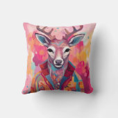 擬人化された鹿の動物ファッションアート カラフル クッション (裏面)