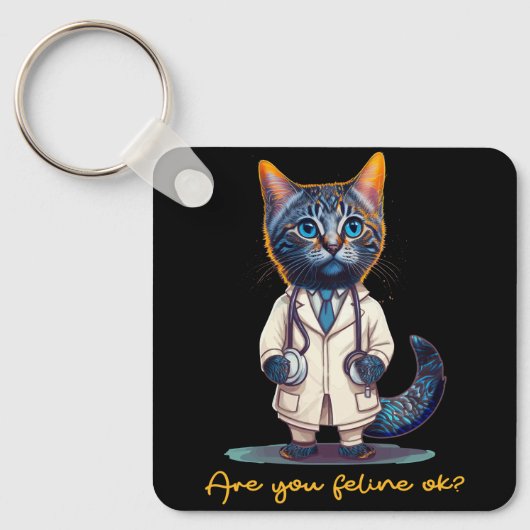 擬人化した猫ナースステト キーホルダー (正面)