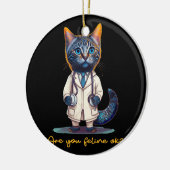 擬人化した猫ナースステト セラミックオーナメント (左)