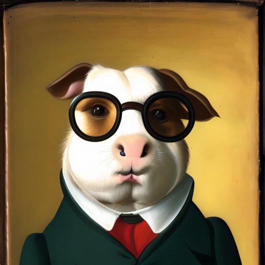 擬人化した貴族社会モルモット ポスター