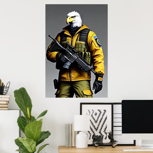 擬人化イーグルソライダー | AI Art ポスター (ホームオフィス)