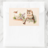 擬人化キャッ遊トホーン – ヴィンテージアート 長方形シール (バッグ)