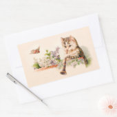 擬人化キャッ遊トホーン – ヴィンテージアート 長方形シール (封筒)