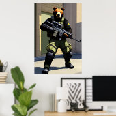 擬人化クールクマ兵 | AIアートポスター ポスター (ホームオフィス)