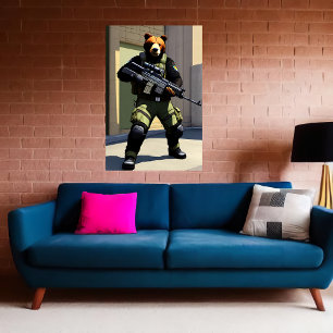 擬人化クールクマ兵   AIアートポスター ポスター