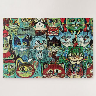 擬人化ビクトリアンした色の自然猫 ジグソーパズル