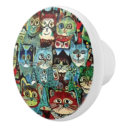 擬人化ビクトリアンした色の自然猫 セラミックノブ (右)