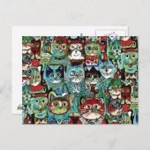 擬人化ビクトリアンした色の自然猫 ポストカード (正面/裏面)