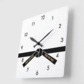 擬人化可能な黒帯（黒帯） スクエア壁時計 (傾斜)