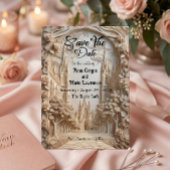 擬似エンボス加工のカテドラルアーチの花浮き彫り セーブザデート