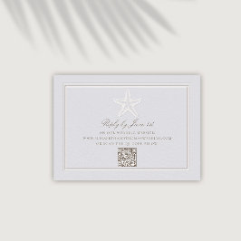 擬似エンボス スターフィッシュ コースタル QR 結婚式返信