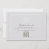 擬似エンボス スターフィッシュ コースタル QR 結婚式返信 (正面)