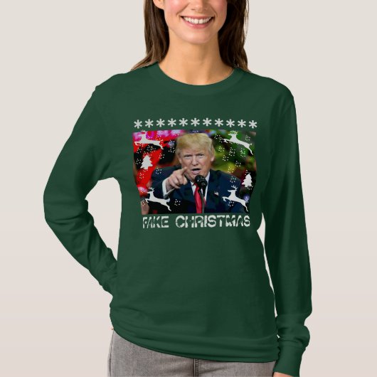 擬似クリスマスのドナルド・トランプの醜いクリスマスのワイシャツ Tシャツ (正面)