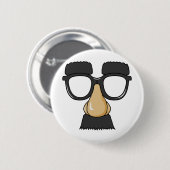 擬似口ひげの顔 缶バッジ (正面&裏面)