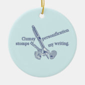 擬制おもしろいクリエイティブ書の セラミックオーナメント (正面)