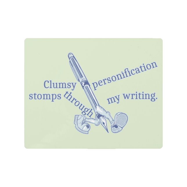 擬制おもしろいクリエイティブ書の メタルプリント (正面)