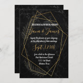 擬大理石 幾何学 招待状 (正面/裏面)