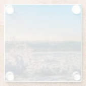 支えるために衝突する波 ガラスコースター (裏面)