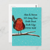 支店での住所変更ロビン ポストカード (正面/裏面)