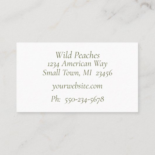 支店に使用する名刺の桃 名刺 (裏面)